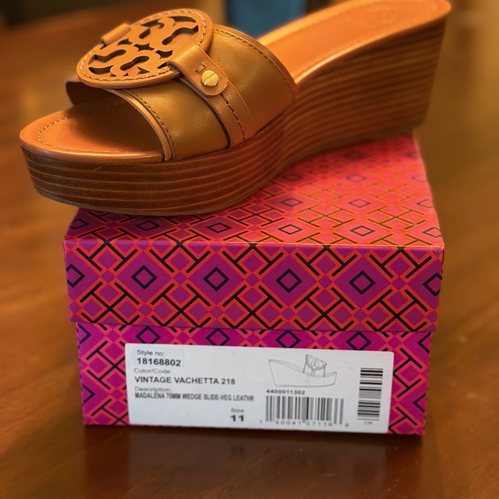 Tory Burch Tan Wedge Sandals